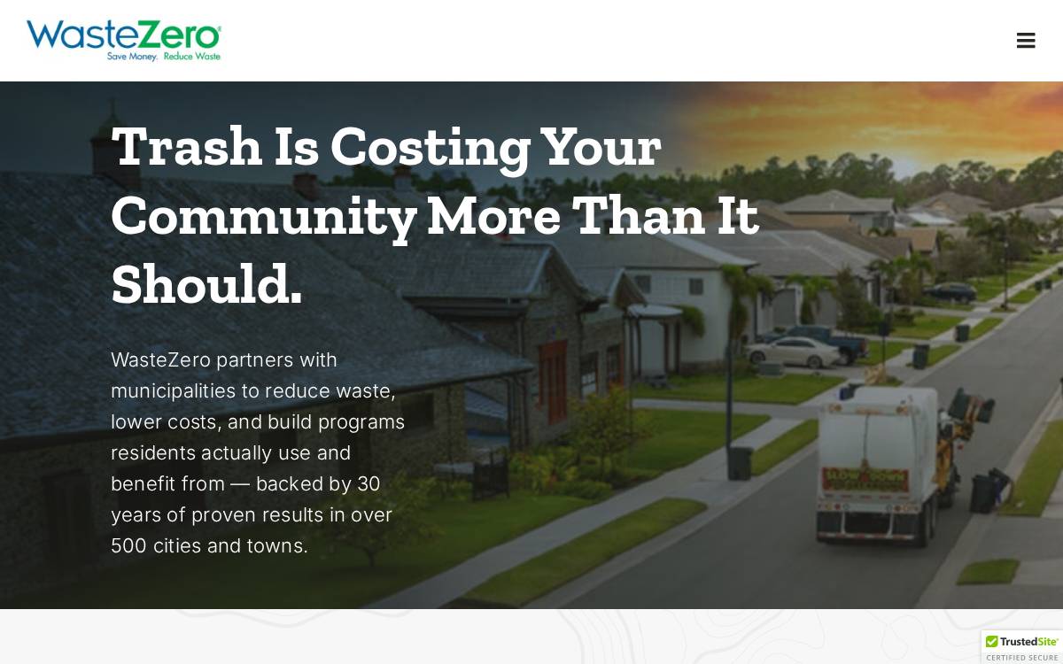 WasteZero website preview