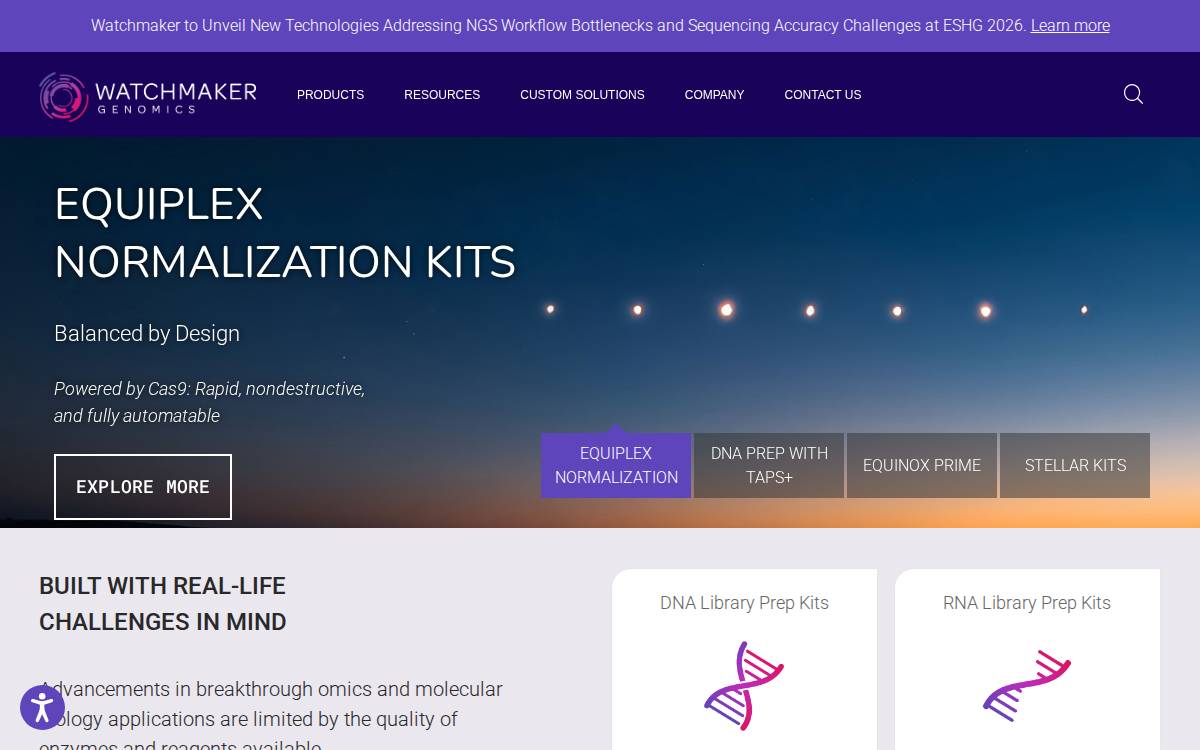 Watchmaker Genomics website preview