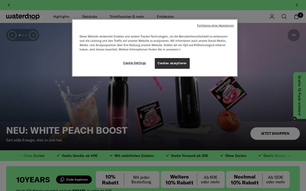 Waterdrop website preview