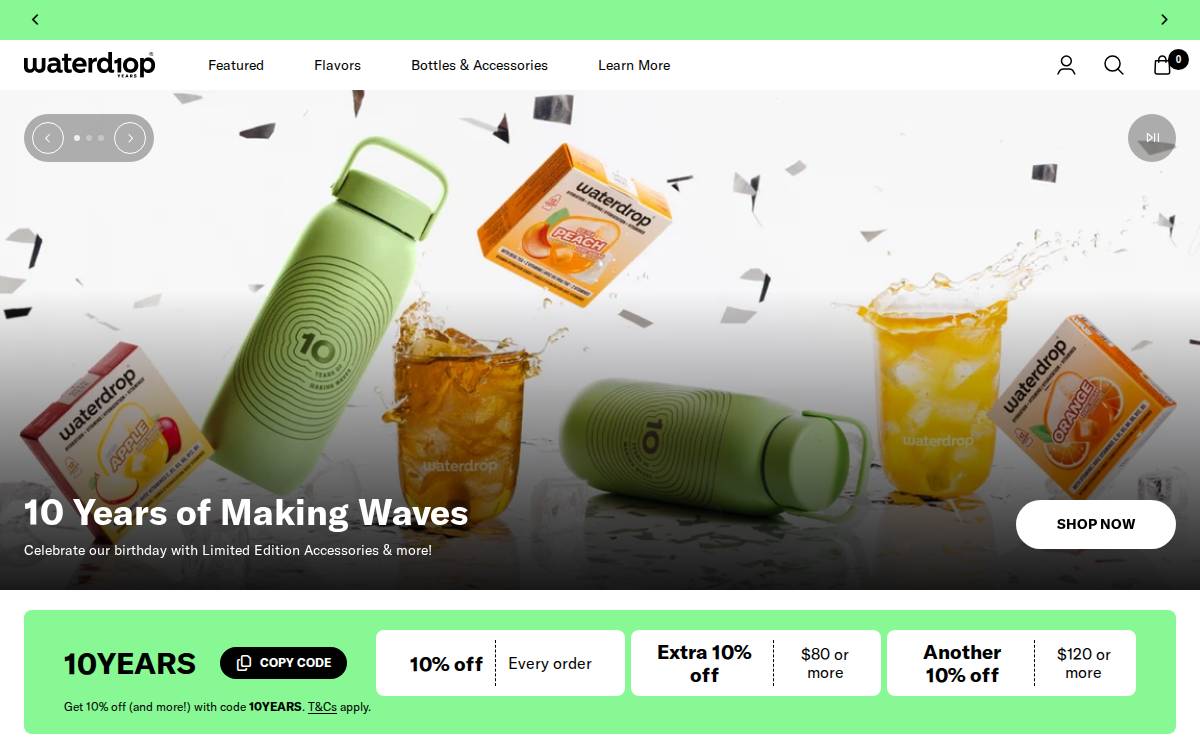 Waterdrop website preview