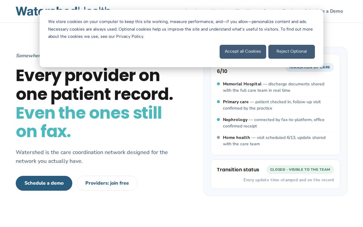 Watershed Health website preview