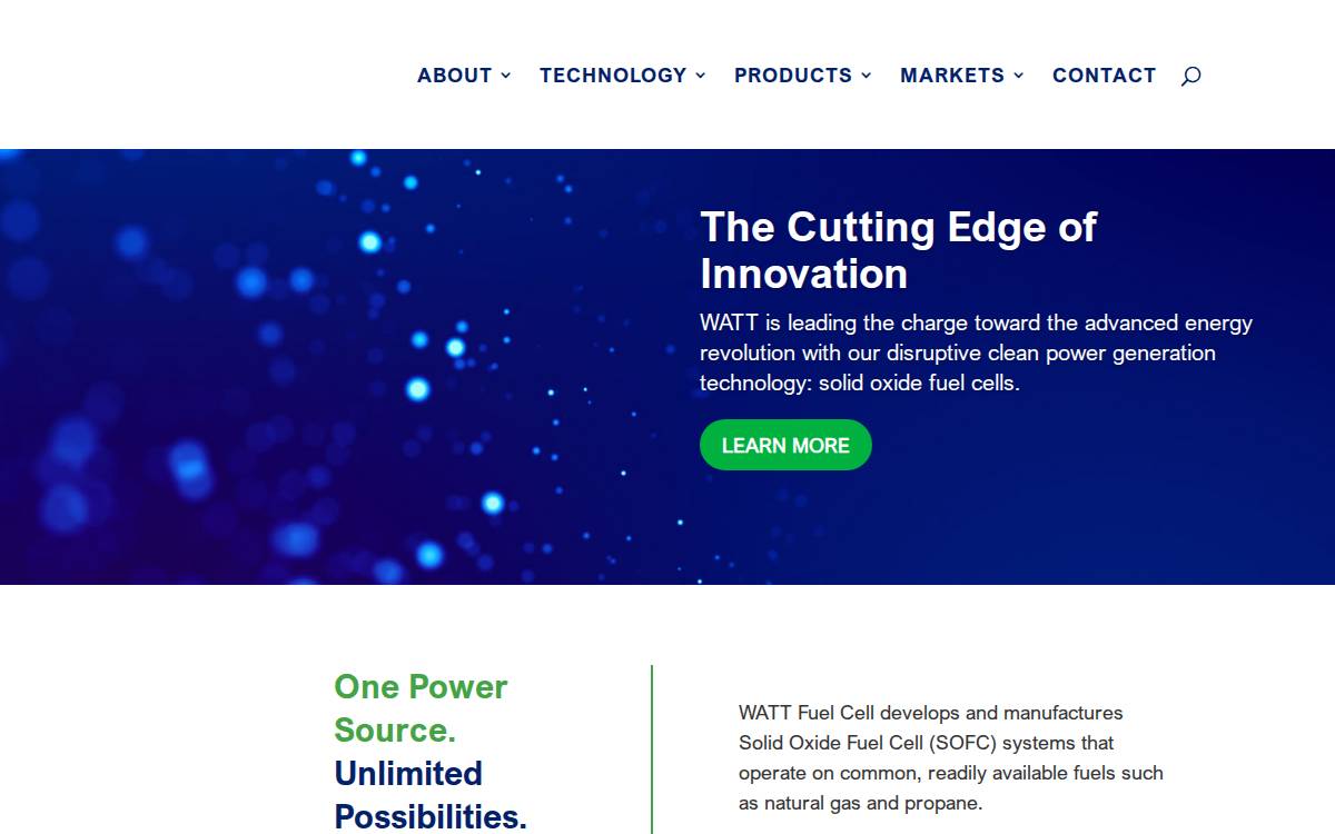 Watt Fuel Cell website preview