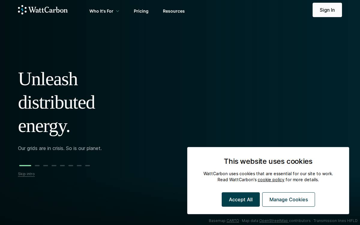 Watt Carbon website preview
