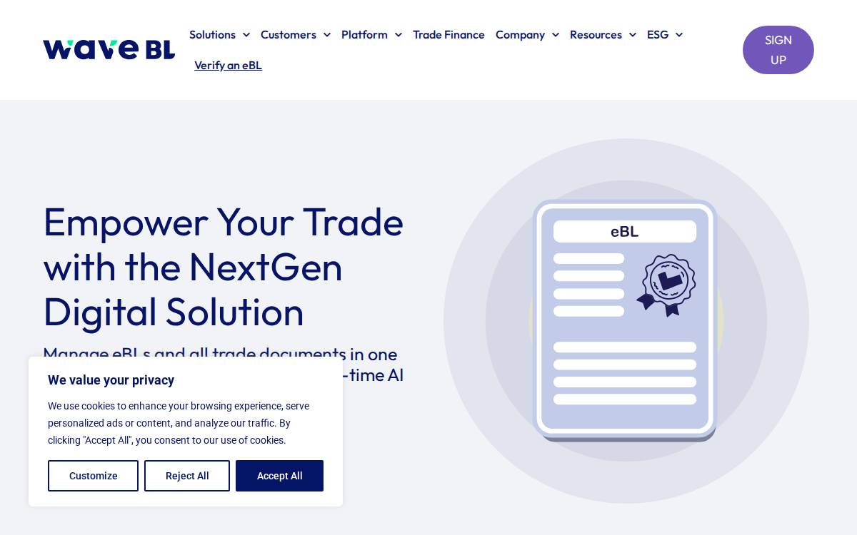 WAVE website preview
