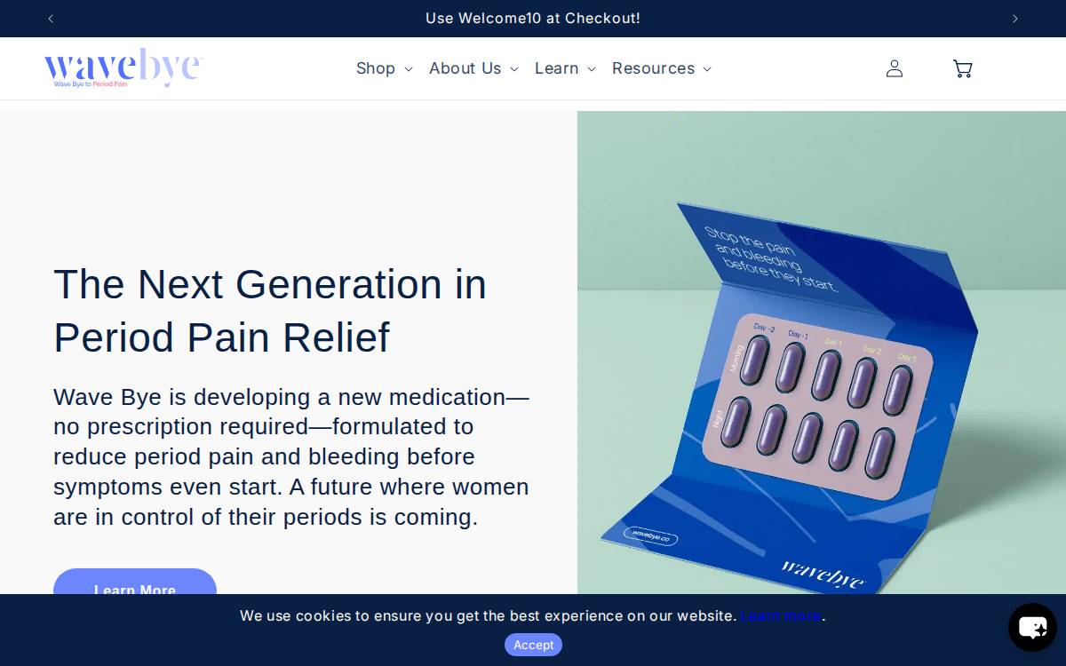 Wave Bye website preview