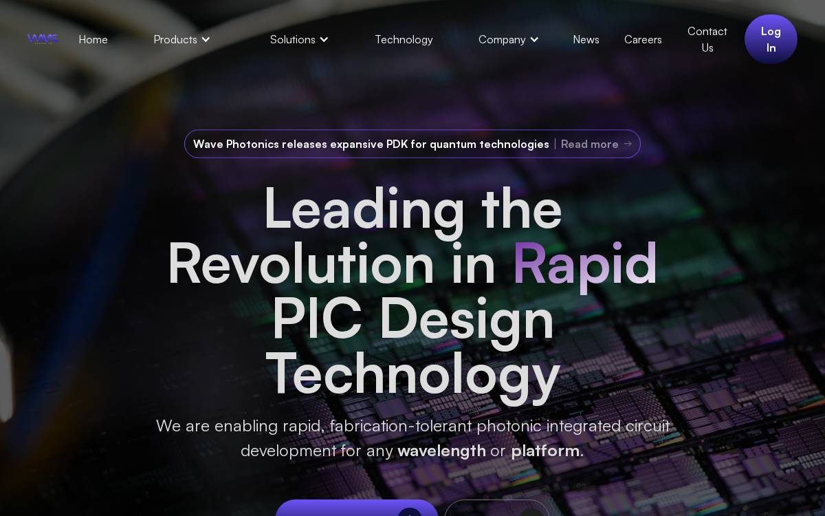 Wave Photonics Managed by: Mark White website preview