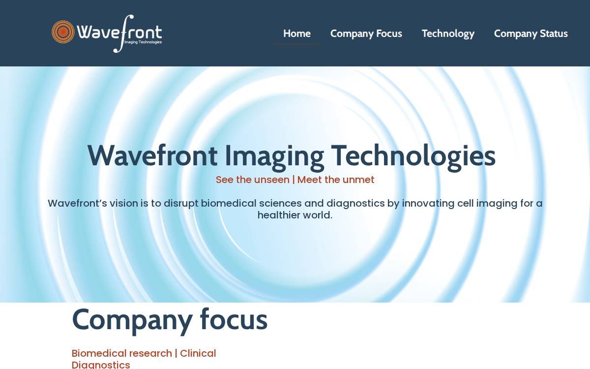Wavefront Technologies website preview