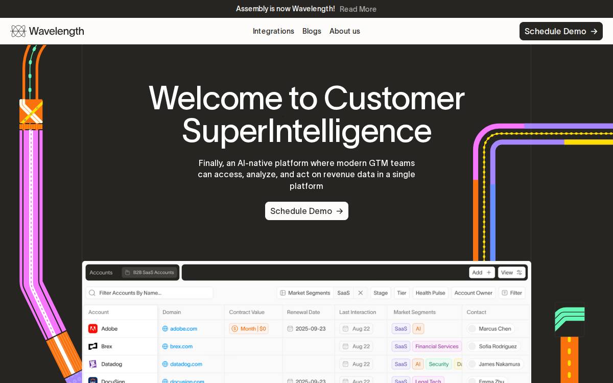 Wavelength website preview