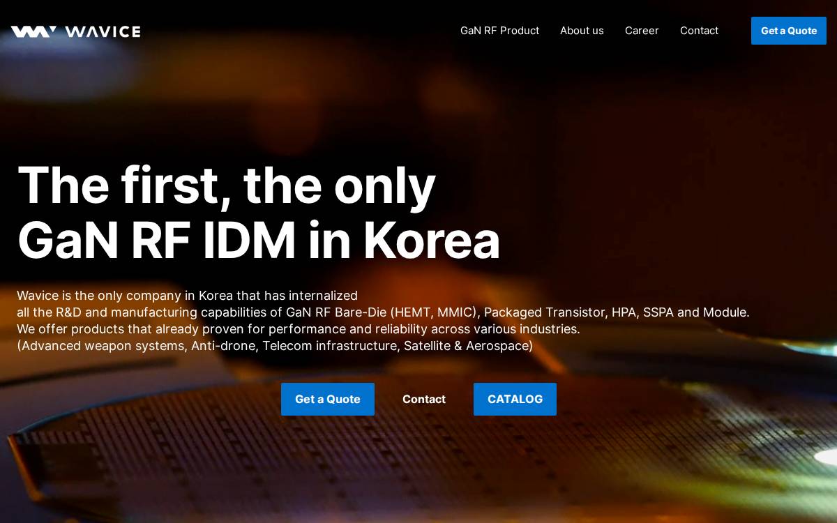 Wavice website preview