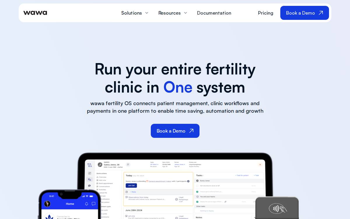 Wawa Fertility website preview