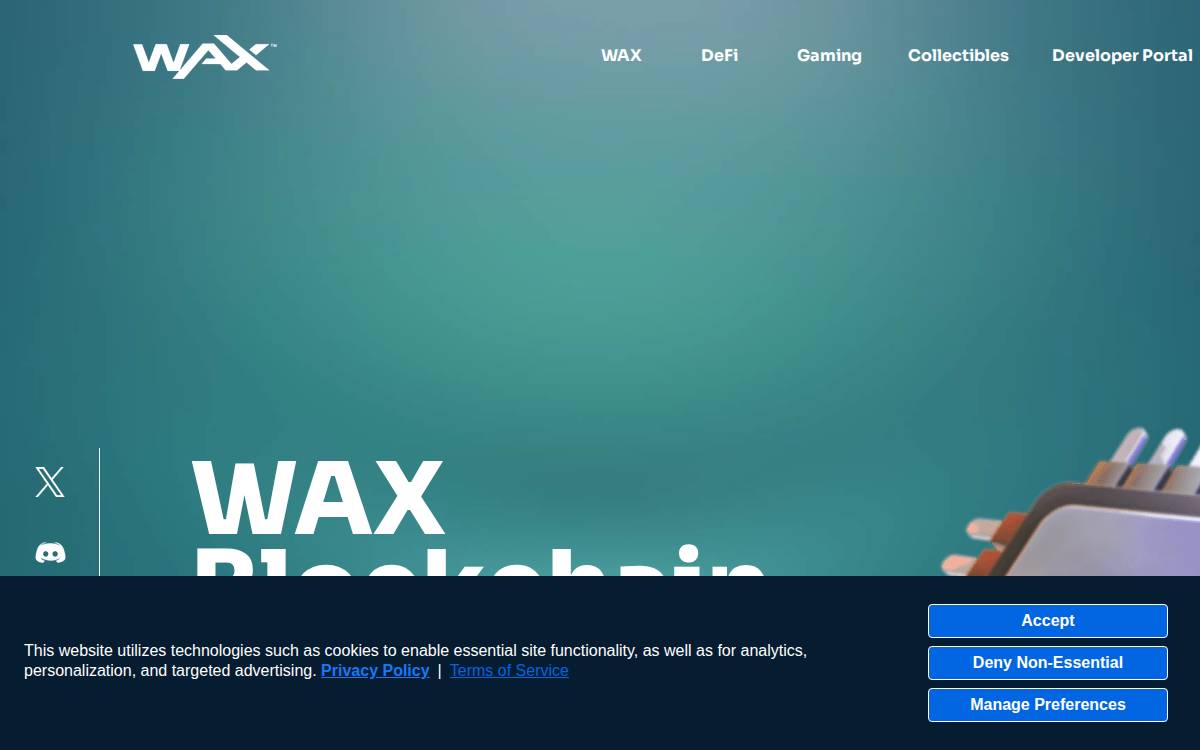 WAX website preview