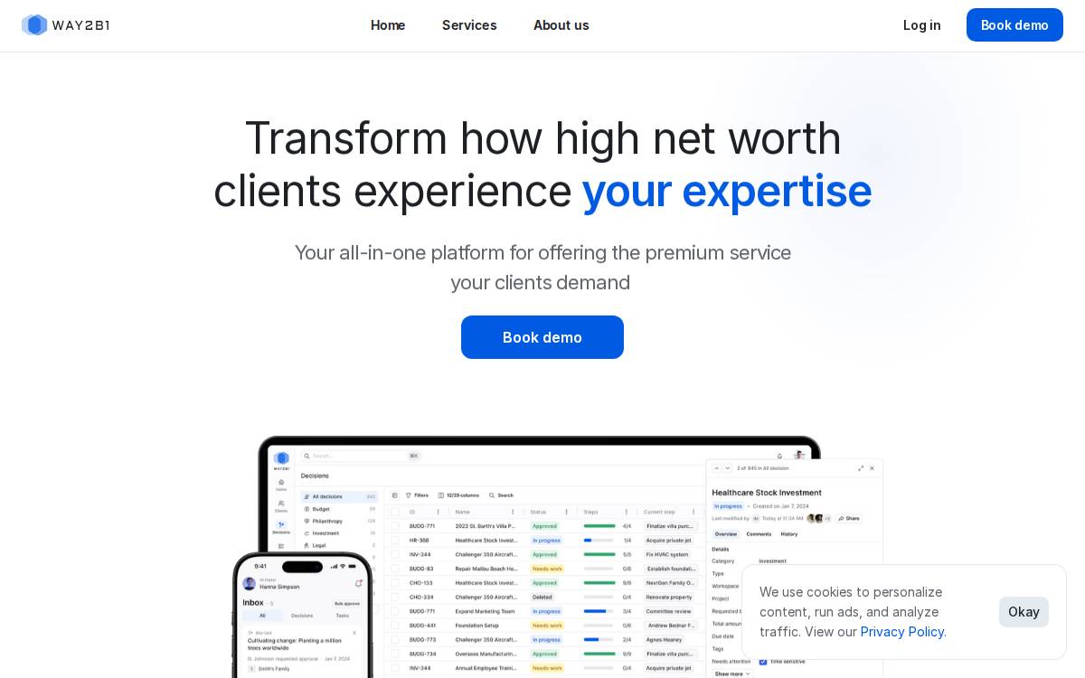 Way2B1 website preview