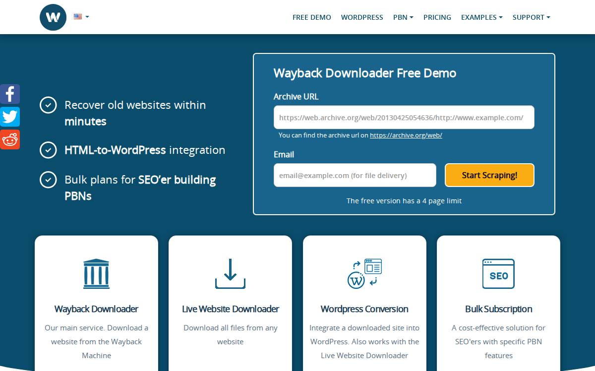 Wayback Machine website preview
