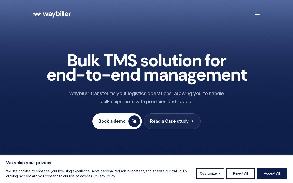 Waybiller website preview