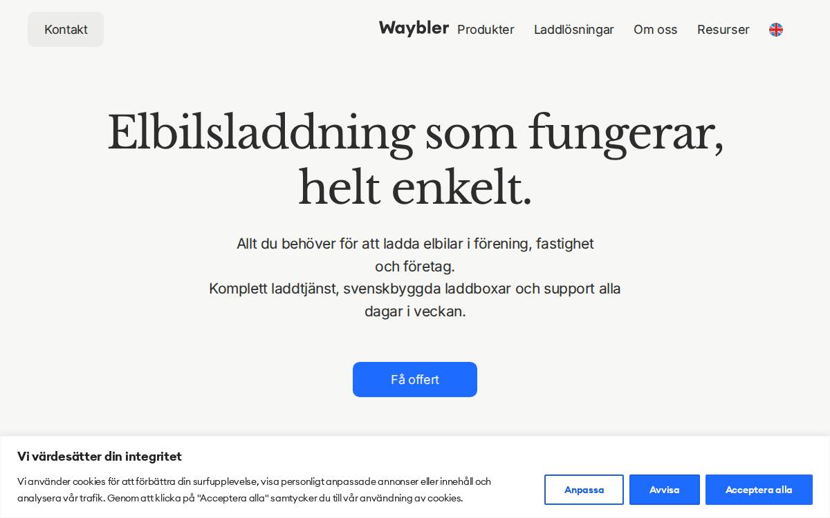Waybler website preview