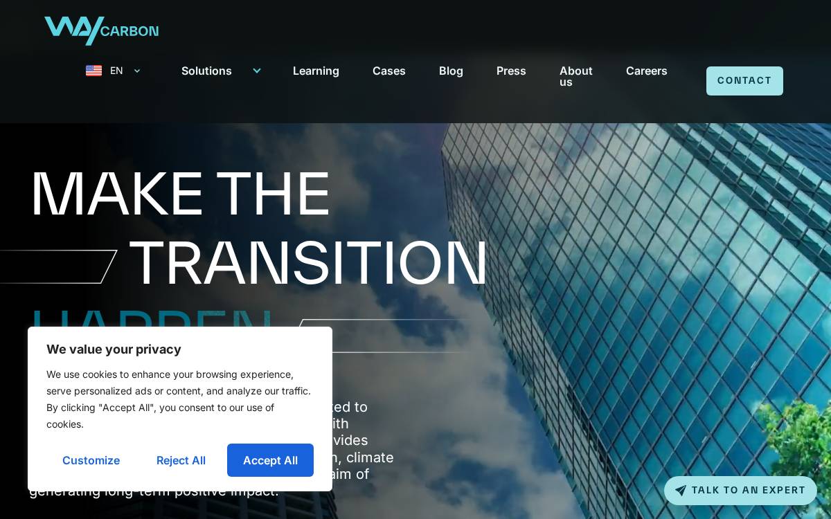 Waycarbon website preview
