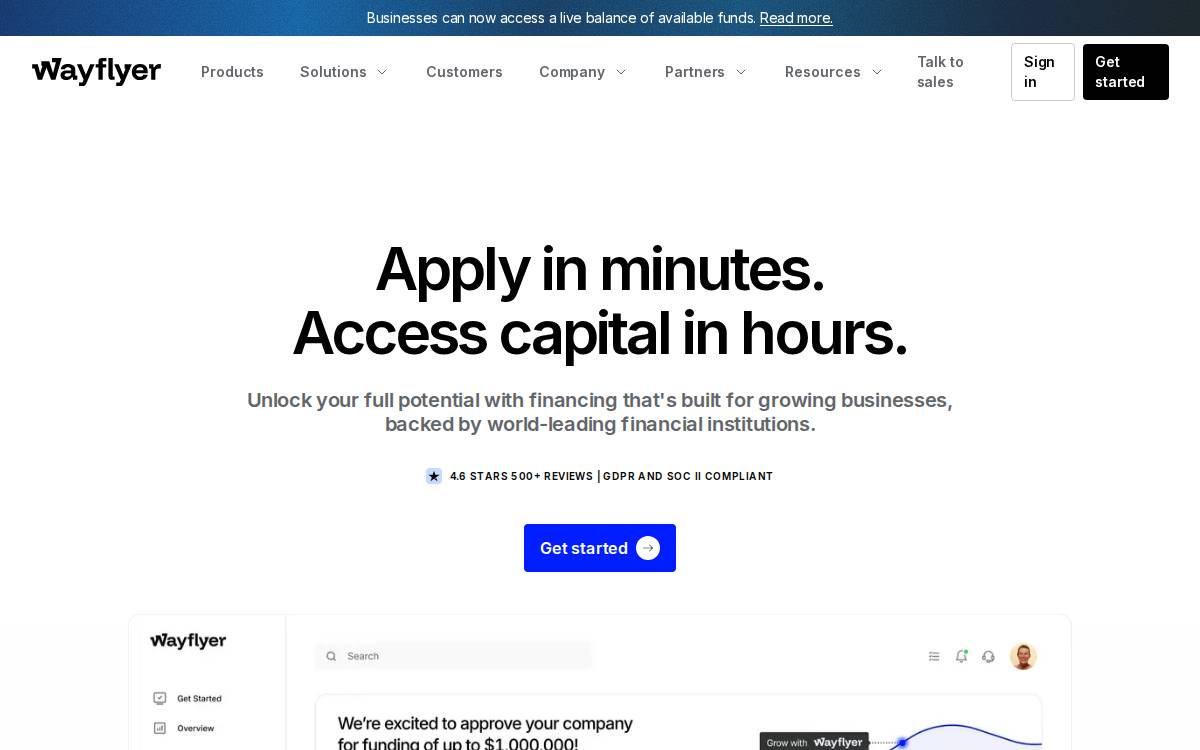Wayflyer website preview
