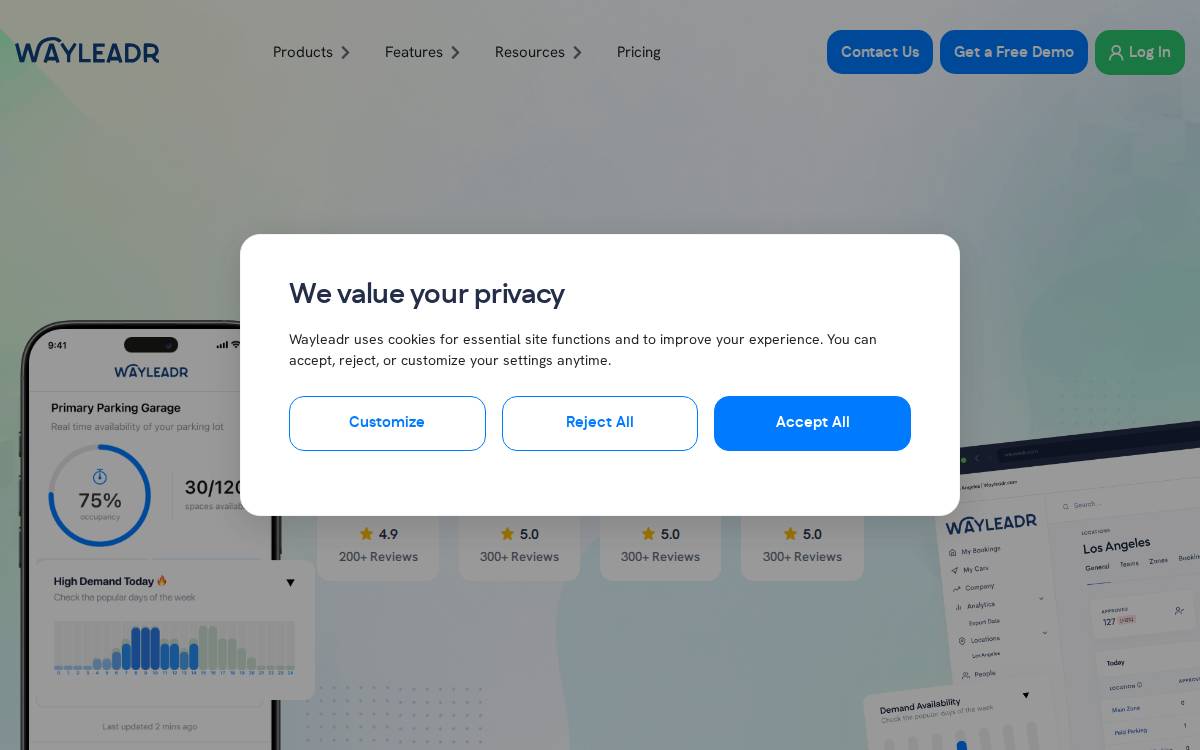 Wayleadr website preview