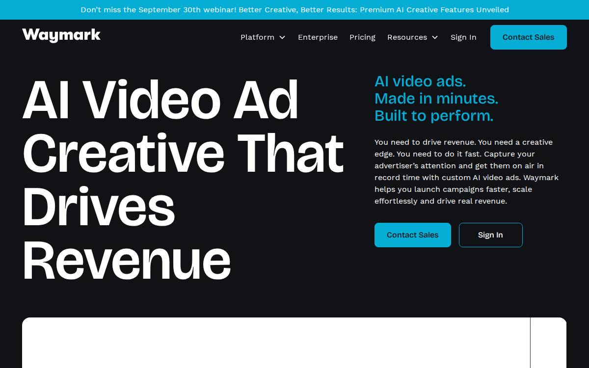 Waymark website preview