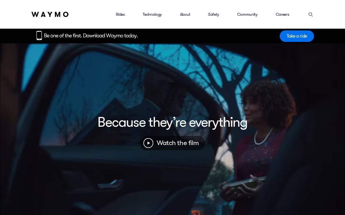 Waymo website preview