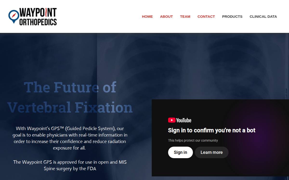 Waypoint Orthopedics website preview