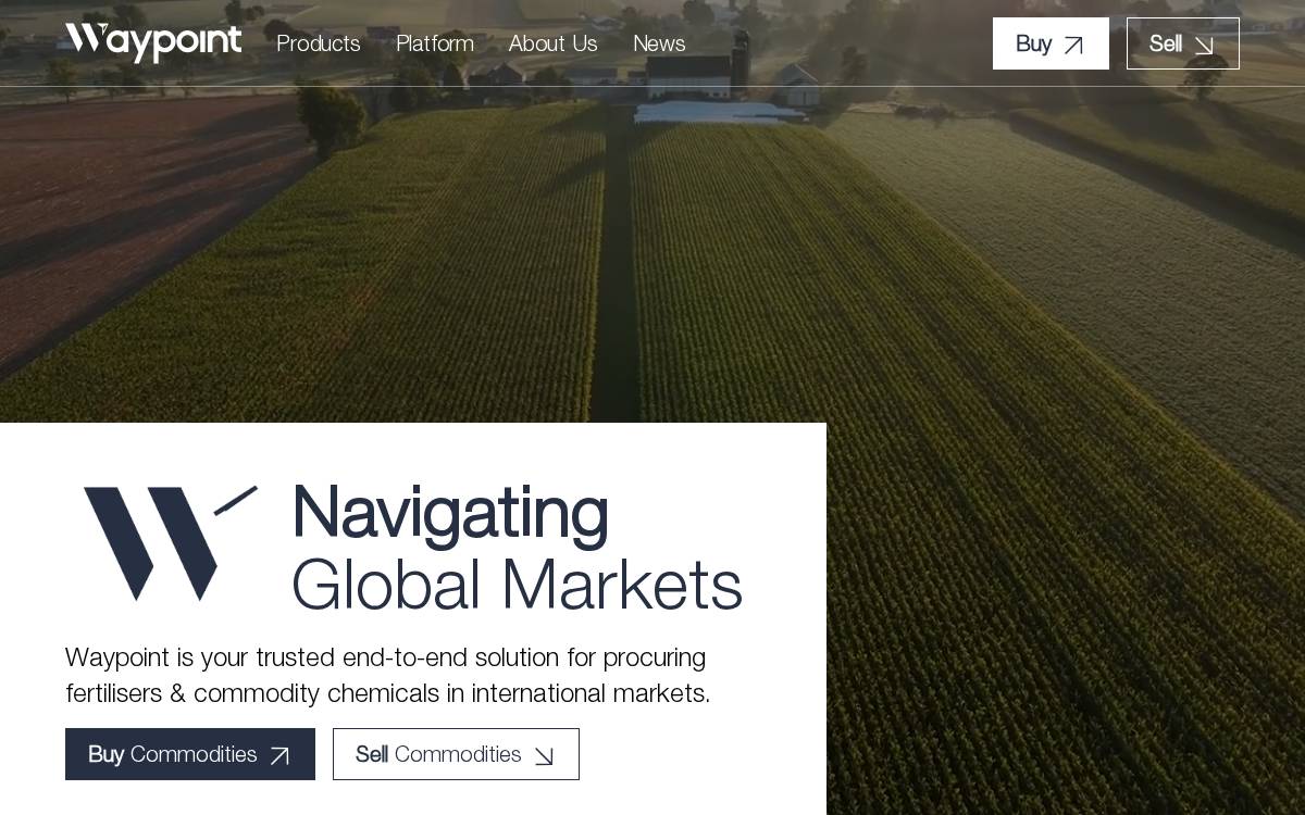Waypointcommodities website preview