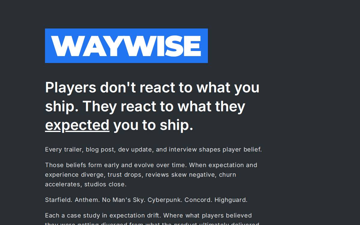 Waywise website preview