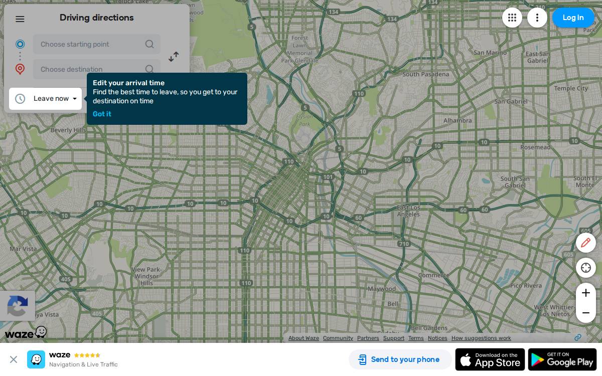 Waze website preview