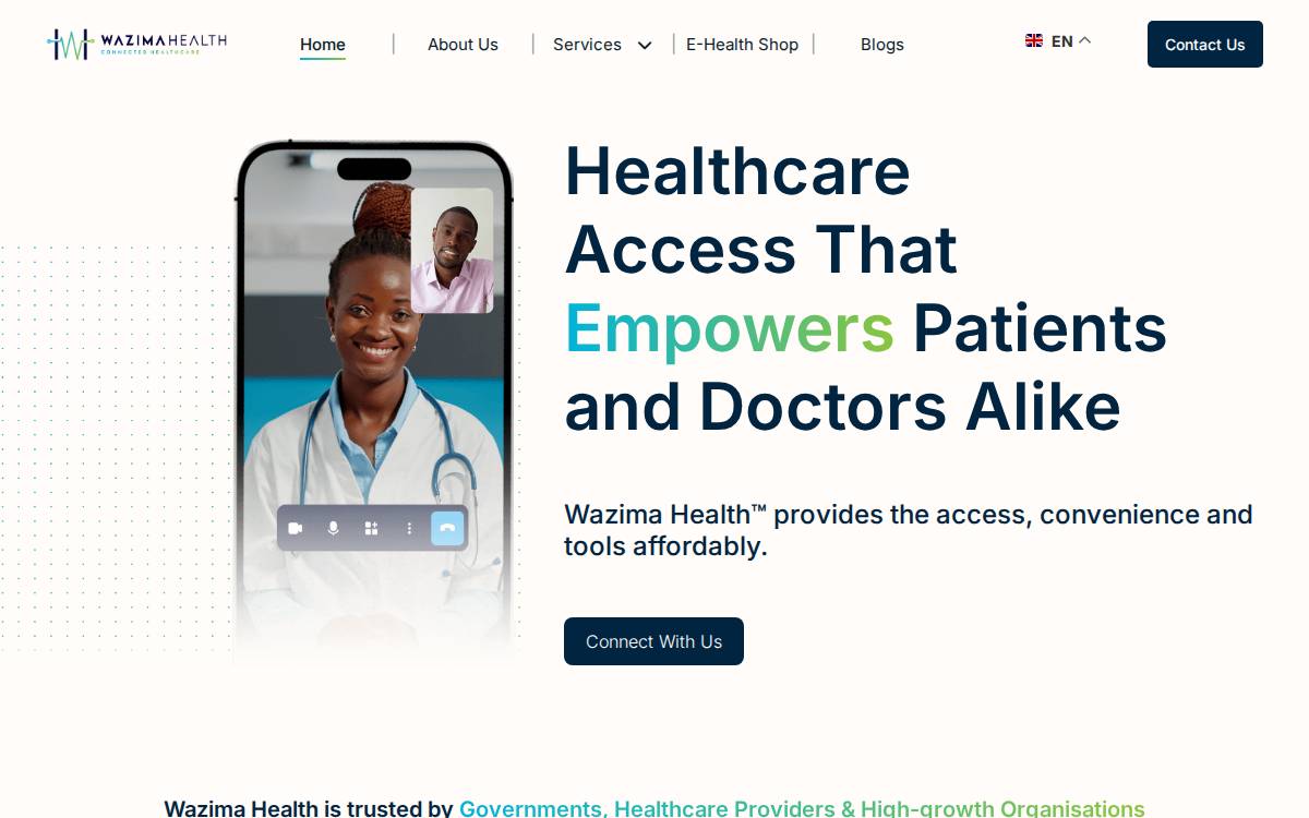 Wazima website preview