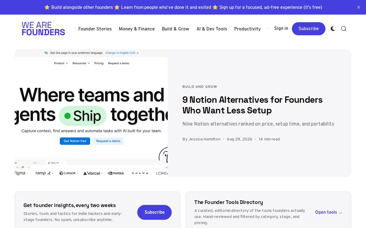 We Are Founders website preview