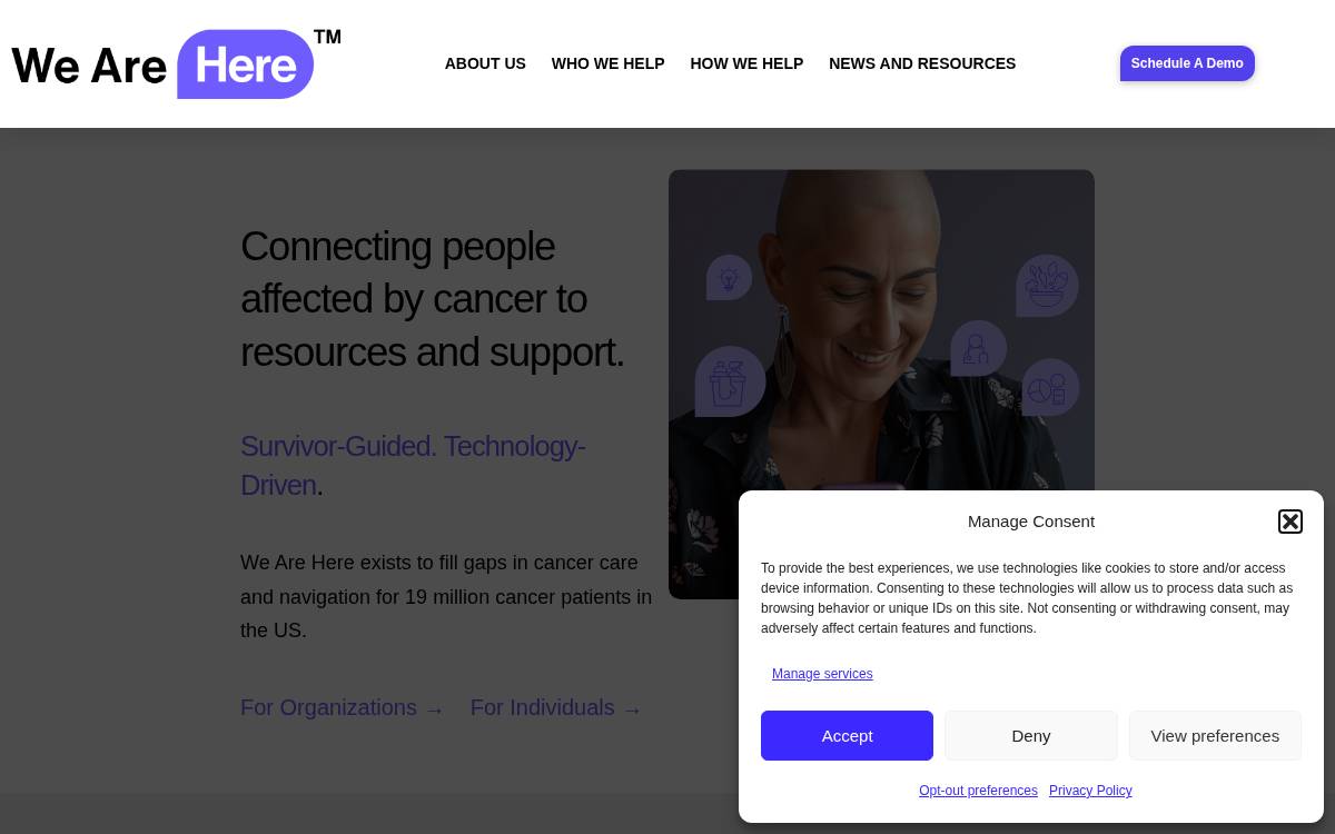 We Are Here website preview