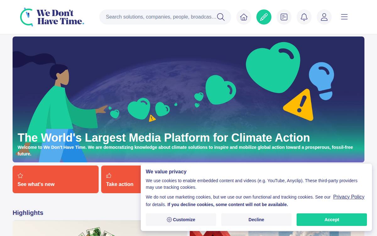 We Don't Have Time website preview