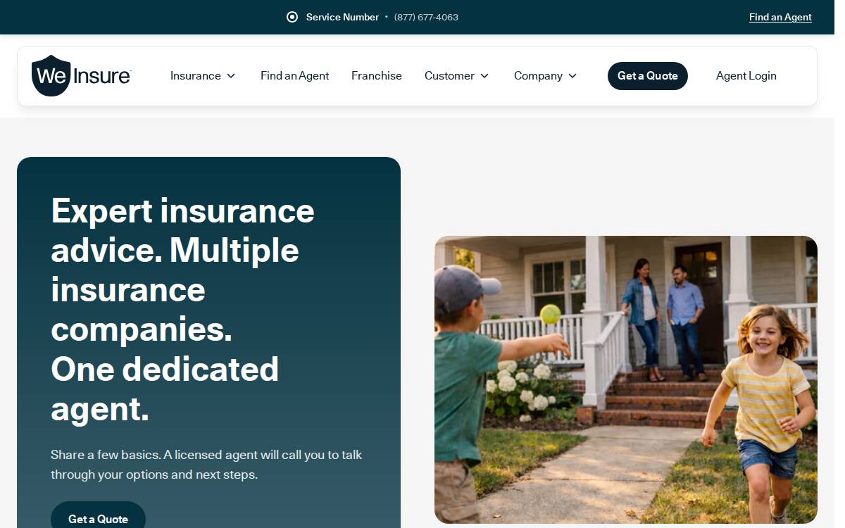 We Insure website preview