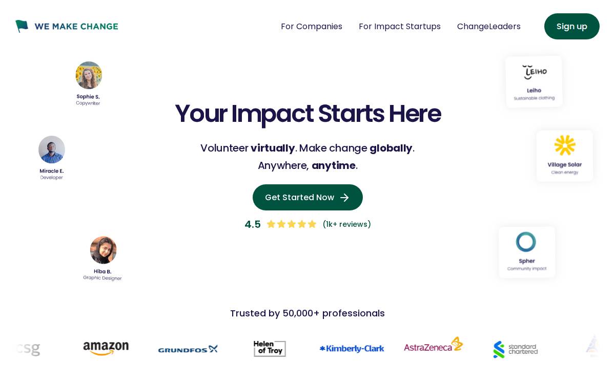We Make Change website preview