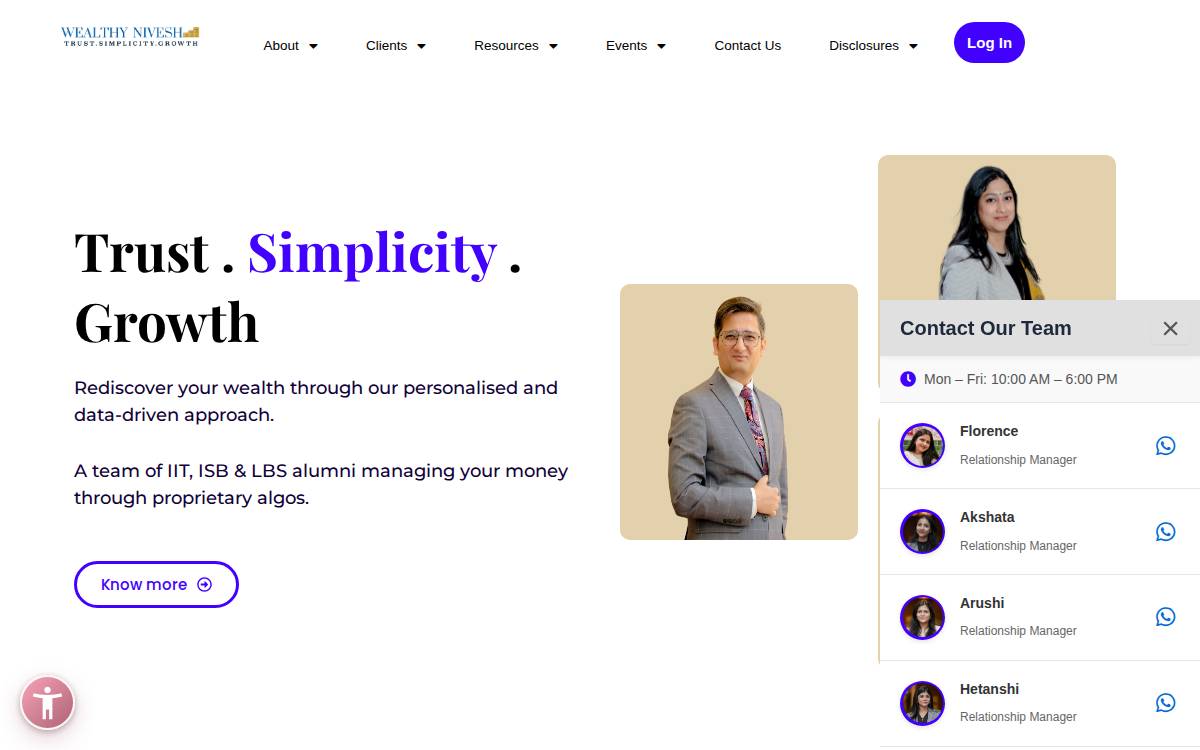 Wealthy Nivesh website preview