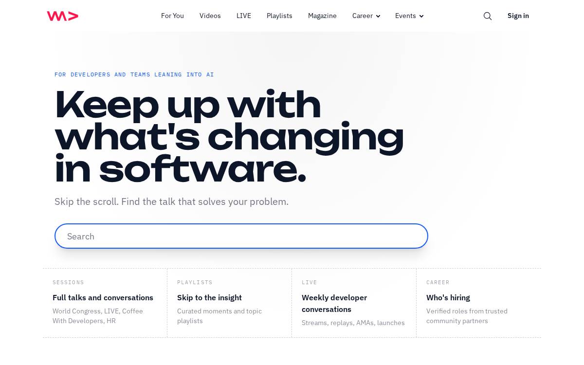 WeAreDevelopers website preview