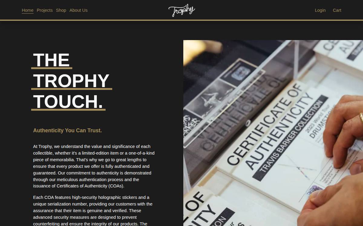 Wearetrophy website preview