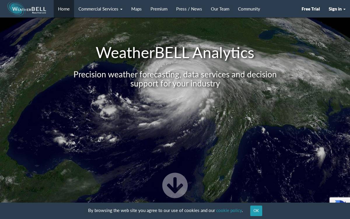 WeatherBell Analytics website preview