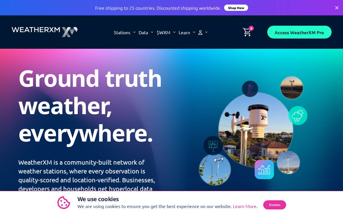 WeatherXM Community-powered DePIN weather network website preview