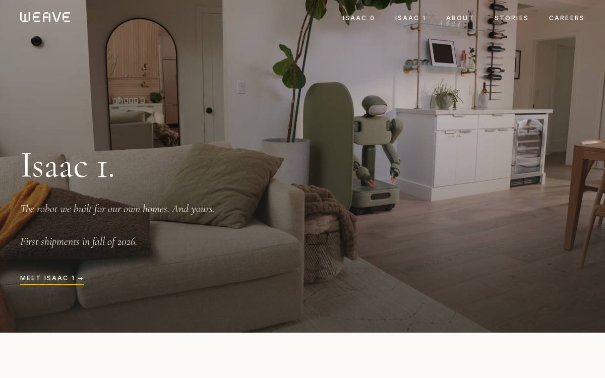 Weave Robotics website preview
