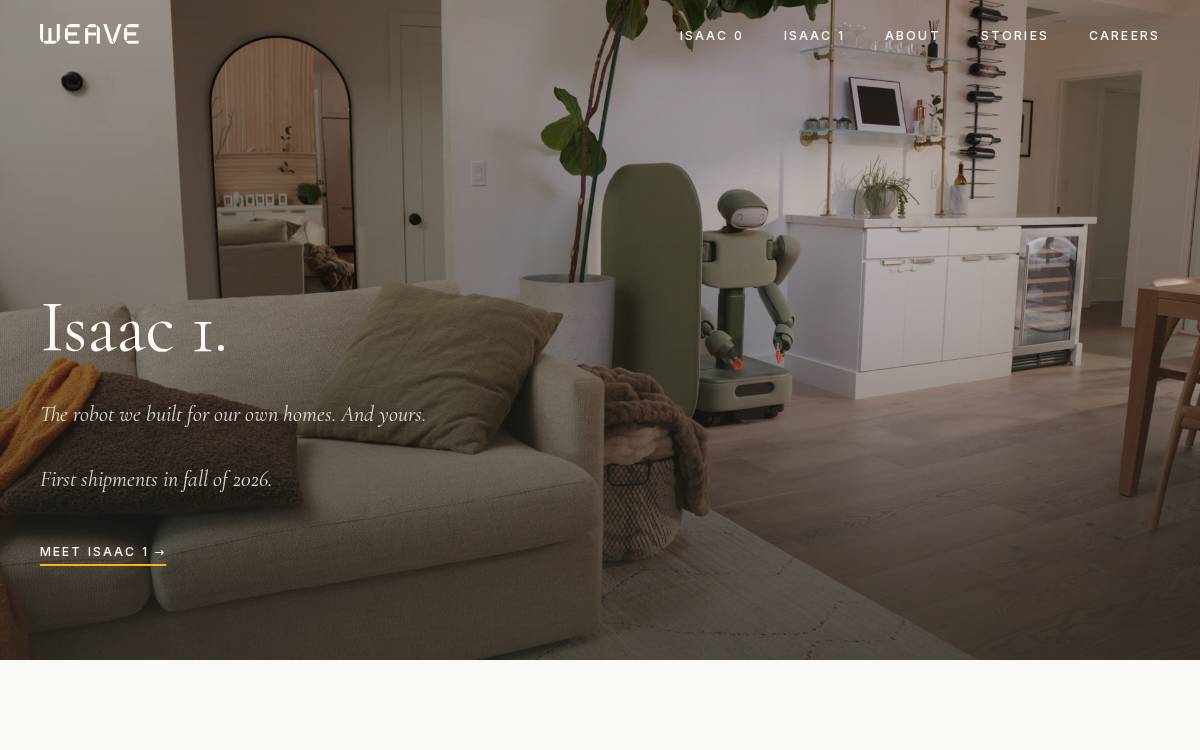 Weave Robotics website preview