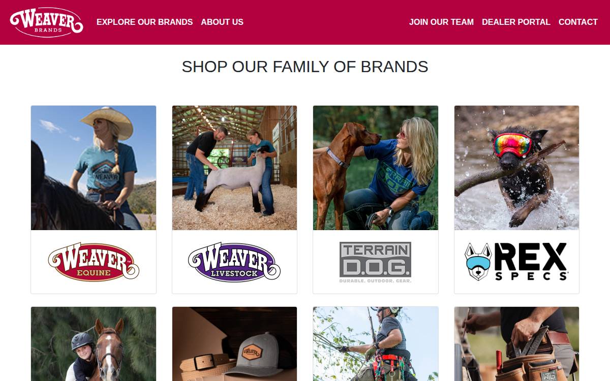 Weaver Leather website preview