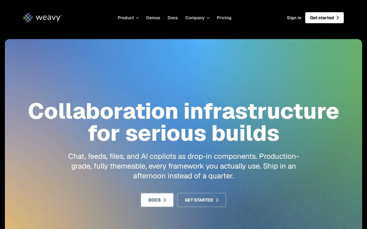 Weavy website preview