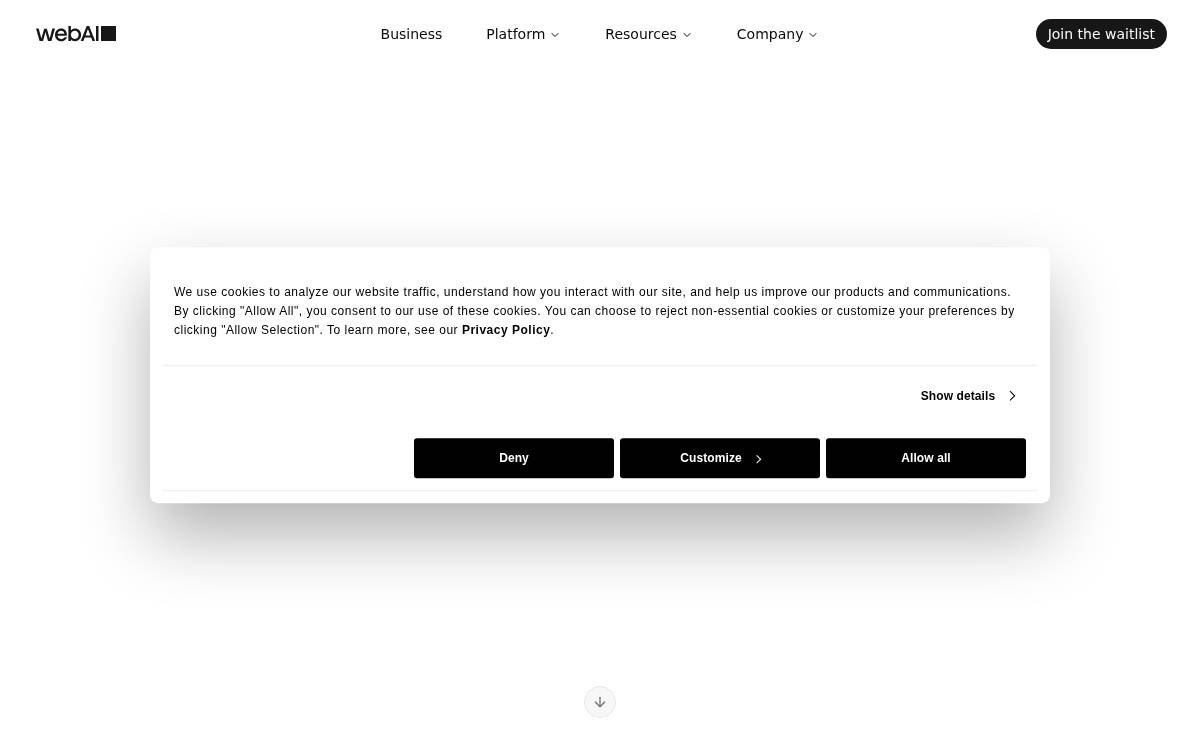 webAI website preview