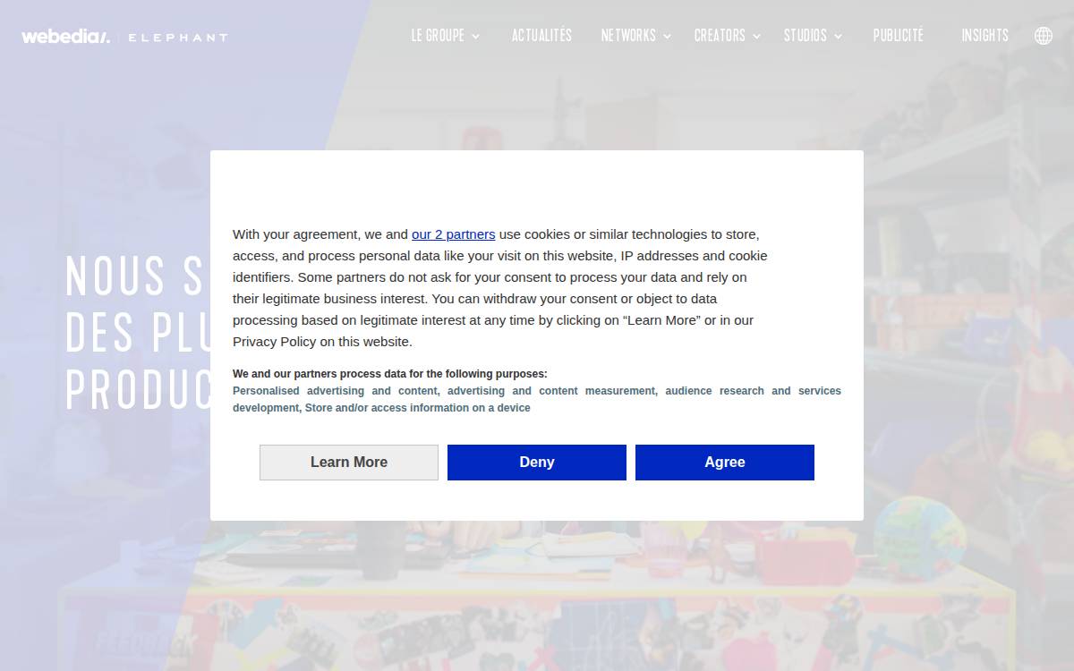Webedia website preview