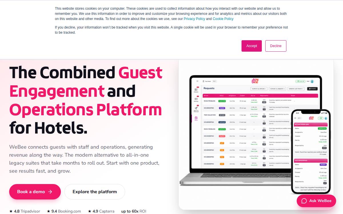 WeBee website preview