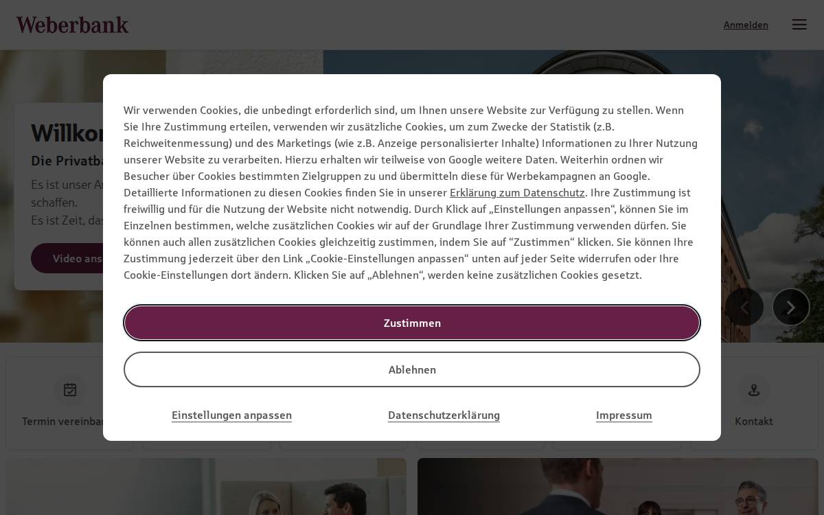 Weberbank website preview