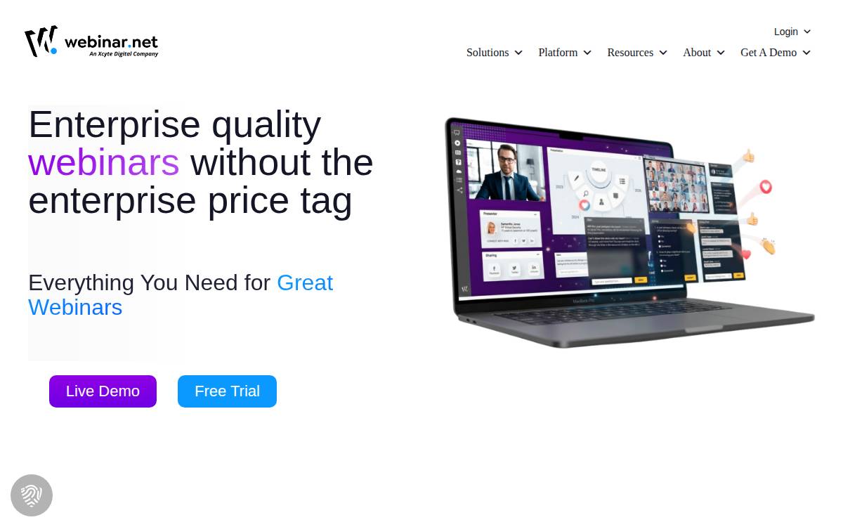 Webinar website preview