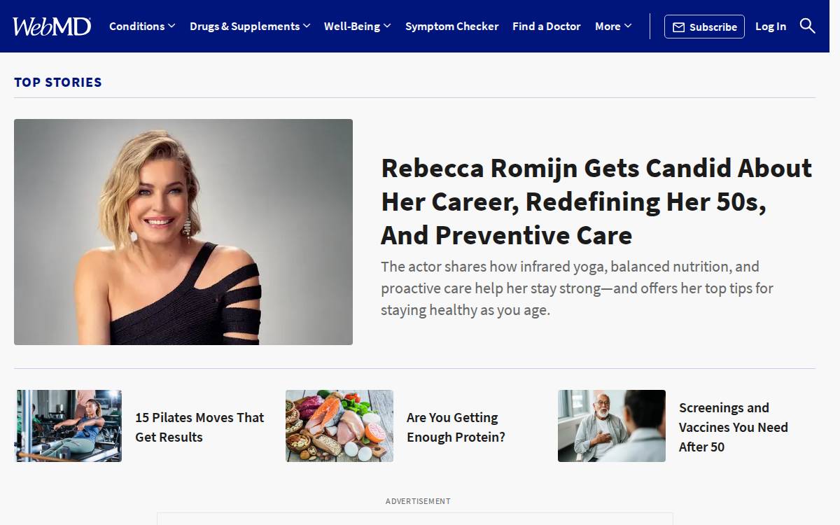 WebMD (Healtheon) website preview