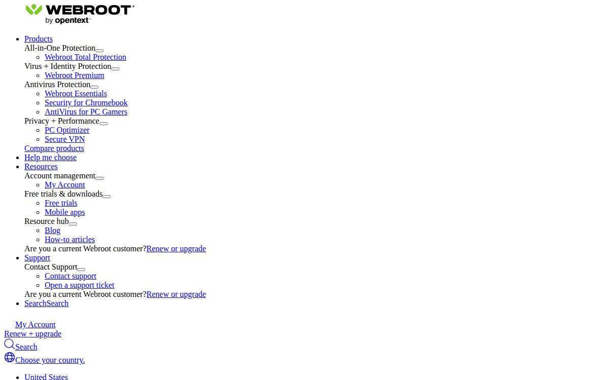 Webroot website preview